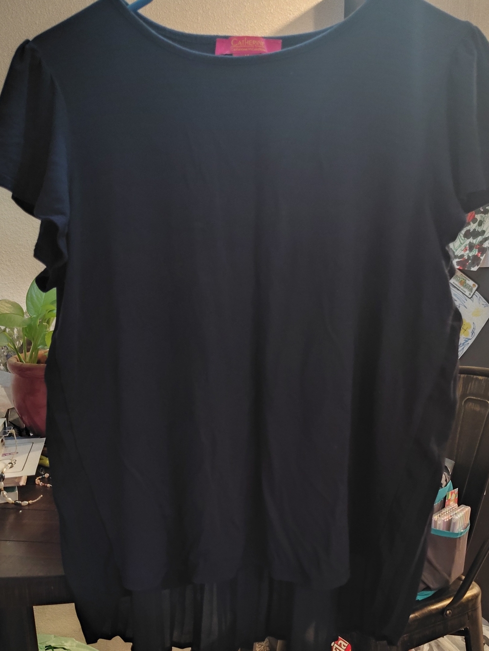 Catherines Navy Short-Sleeve Knit Tee